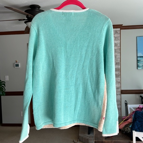 Vintage Timber Lea Teal Nautical Lighthouse Sweater Sz PS - Picture 6 of 8